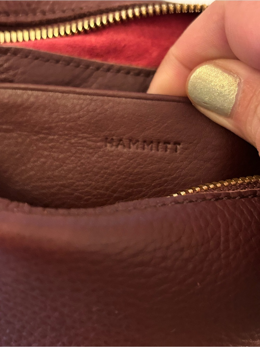Hammitt Medium VIP cherrywood red pebbled leather crossbody purse, new with tags - Picture 9 of 16